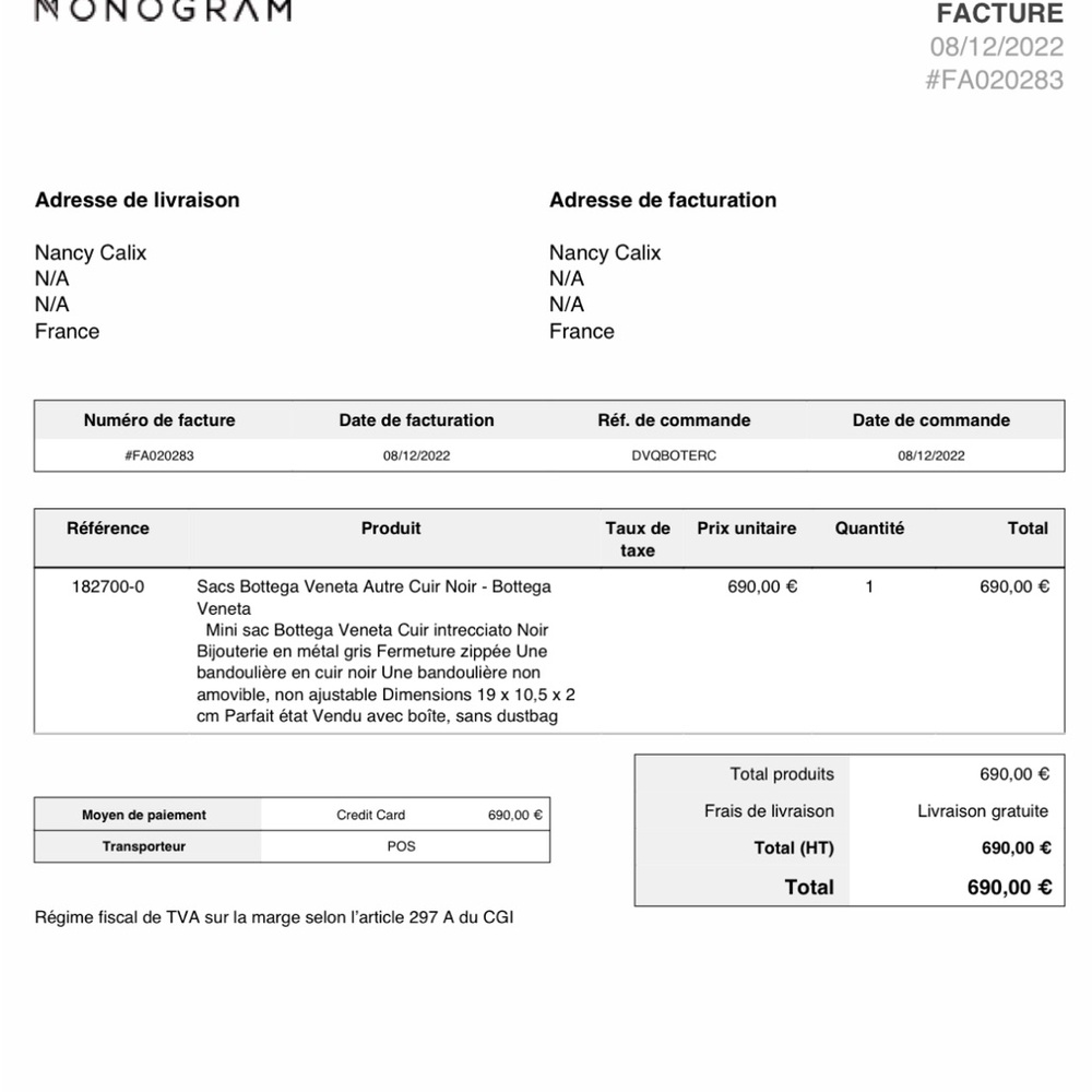 Bottega Veneta mini sac noir - Picture 3 of 7